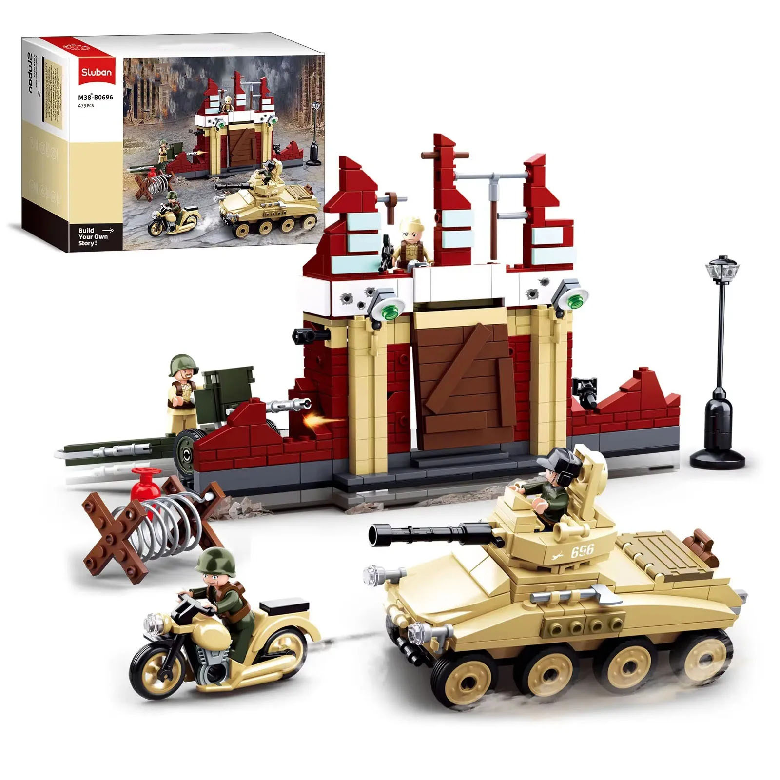 Lego Compatible Military Tank - مجموعة مكعبات بناء دبابة عسكرية وحصن